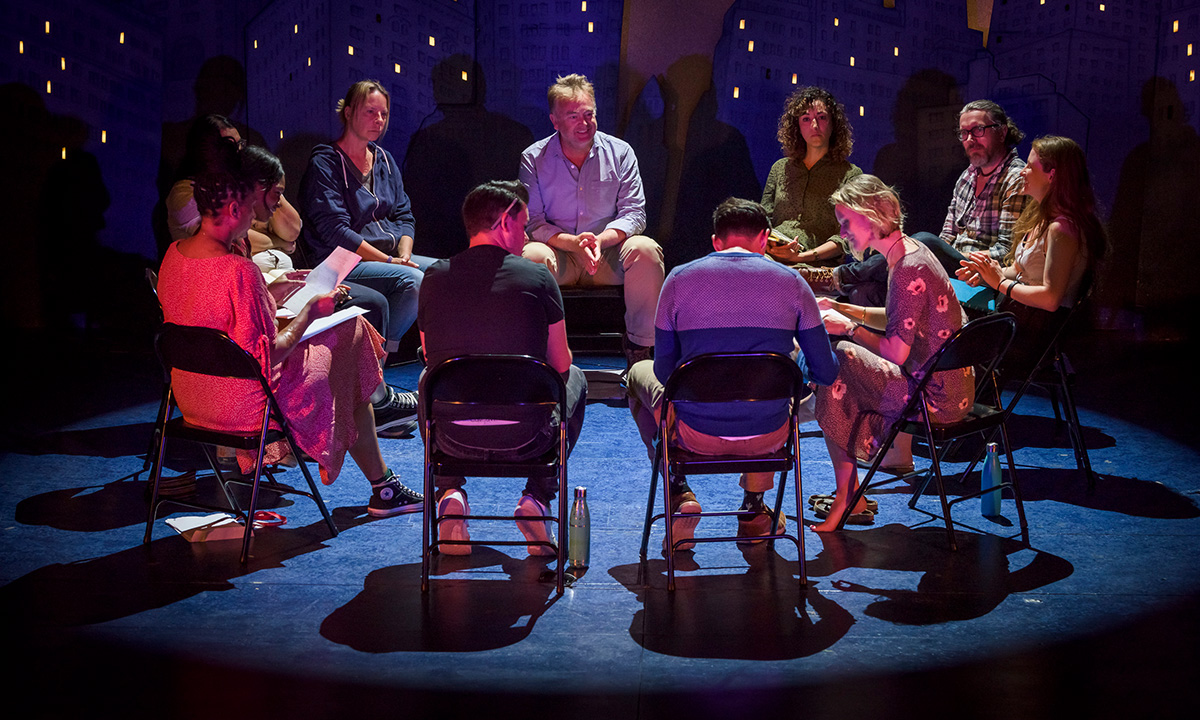 New writing workshop group sitting in a circle