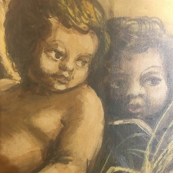 Detail of cherub painting